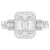 4.70CT.TW EMERALD CUT LAB DIAMOND 3 STONE ENGAGEMENT RING - Nazarelle