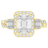 4.70CT.TW EMERALD CUT LAB DIAMOND 3 STONE ENGAGEMENT RING - Nazarelle