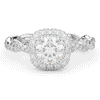 1.55CT.TW ROUND LAB DIAMOND HALO TWIST ENGAGEMENT RING - Nazarelle