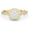 1.55CT.TW ROUND LAB DIAMOND HALO TWIST ENGAGEMENT RING - Nazarelle