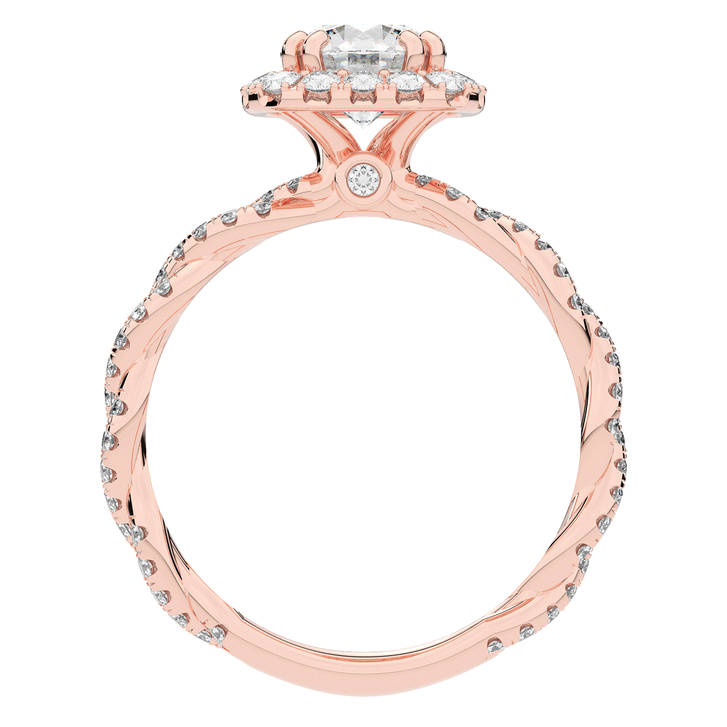 1.55CT.TW ROUND LAB DIAMOND HALO TWIST ENGAGEMENT RING - Nazarelle