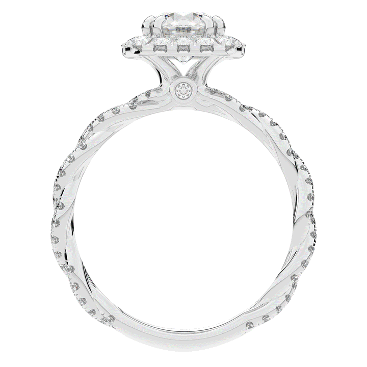 1.55CT.TW ROUND LAB DIAMOND HALO TWIST ENGAGEMENT RING - Nazarelle