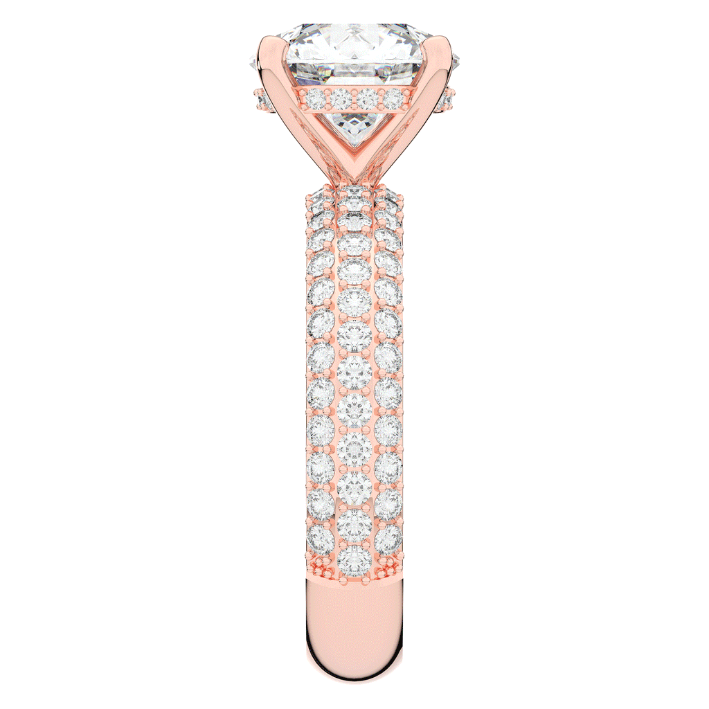 4.80CT.TW ROUND LAB DIAMOND UNDERHALO ENGAGEMENT RING - Nazarelle