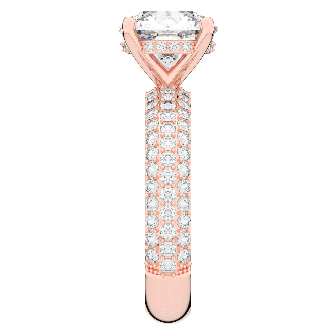 4.80CT.TW ROUND LAB DIAMOND UNDERHALO ENGAGEMENT RING - Nazarelle