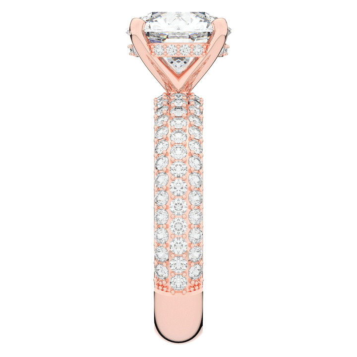 4.80CT.TW ROUND LAB DIAMOND UNDERHALO ENGAGEMENT RING - Nazarelle