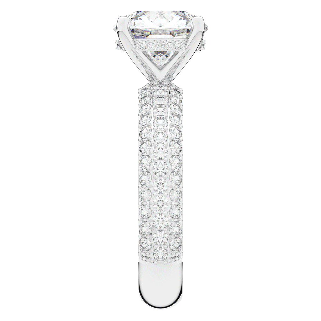 4.80CT.TW ROUND LAB DIAMOND UNDERHALO ENGAGEMENT RING - Nazarelle