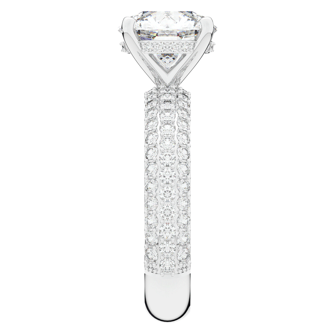 4.80CT.TW ROUND LAB DIAMOND UNDERHALO ENGAGEMENT RING - Nazarelle