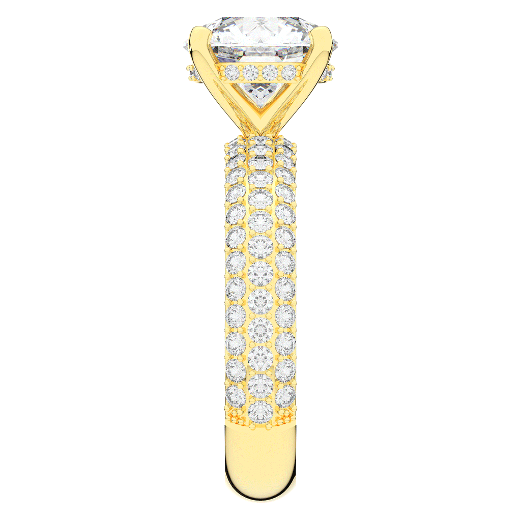 4.80CT.TW ROUND LAB DIAMOND UNDERHALO ENGAGEMENT RING - Nazarelle