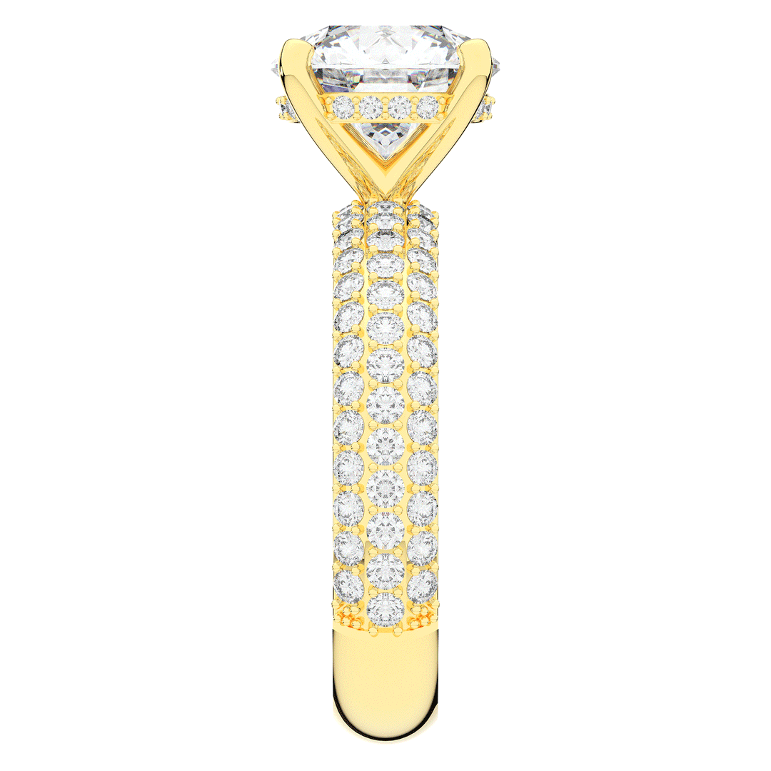 4.80CT.TW ROUND LAB DIAMOND UNDERHALO ENGAGEMENT RING - Nazarelle
