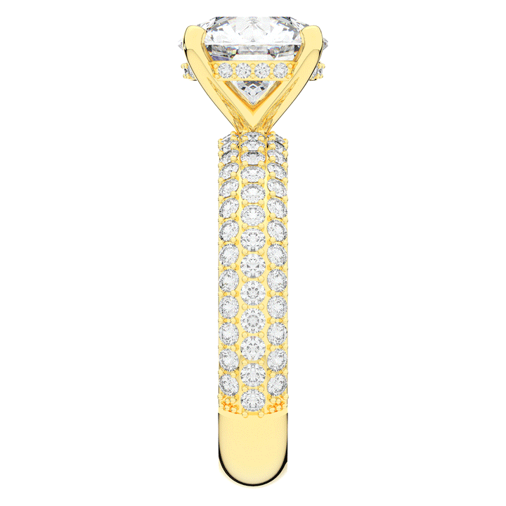 4.80CT.TW ROUND LAB DIAMOND UNDERHALO ENGAGEMENT RING - Nazarelle