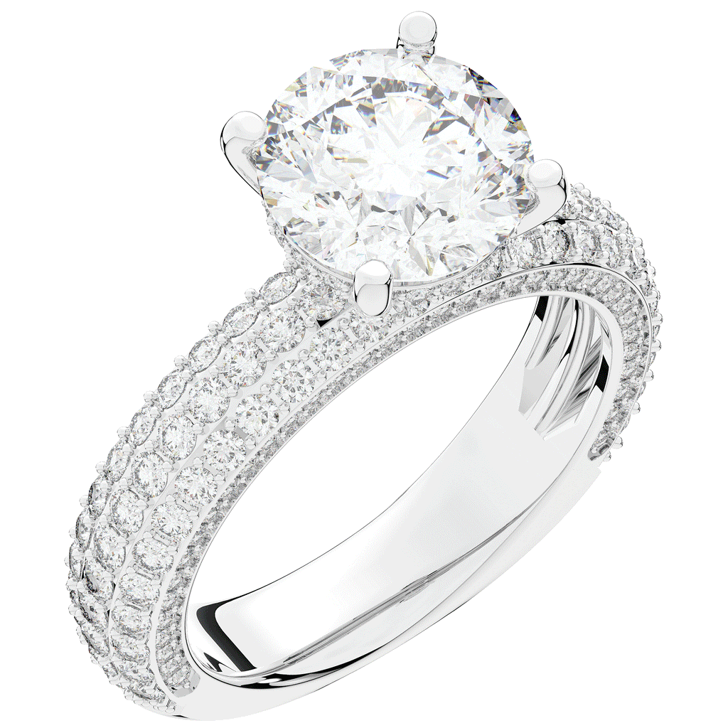4.80CT.TW ROUND LAB DIAMOND UNDERHALO ENGAGEMENT RING - Nazarelle