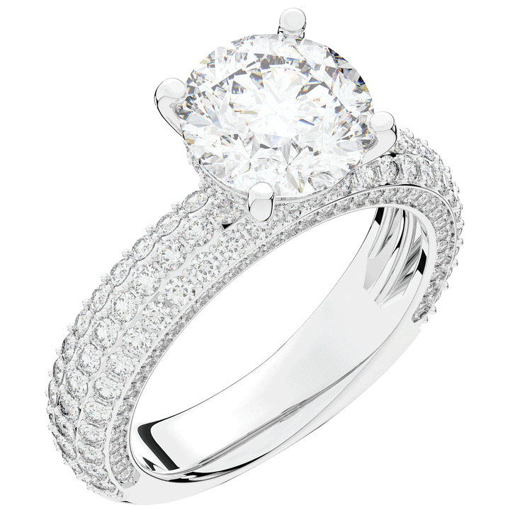 4.80CT.TW ROUND LAB DIAMOND UNDERHALO ENGAGEMENT RING - Nazarelle