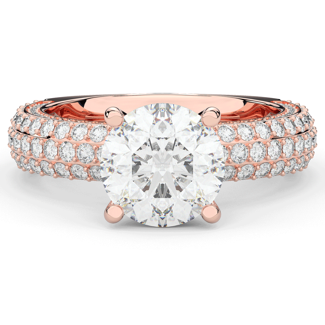 4.80CT.TW ROUND LAB DIAMOND UNDERHALO ENGAGEMENT RING - Nazarelle