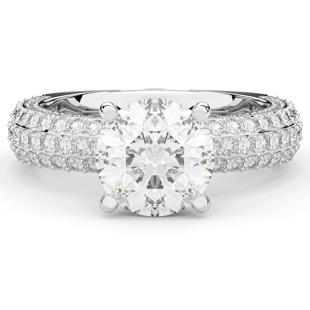 4.80CT.TW ROUND LAB DIAMOND UNDERHALO ENGAGEMENT RING - Nazarelle