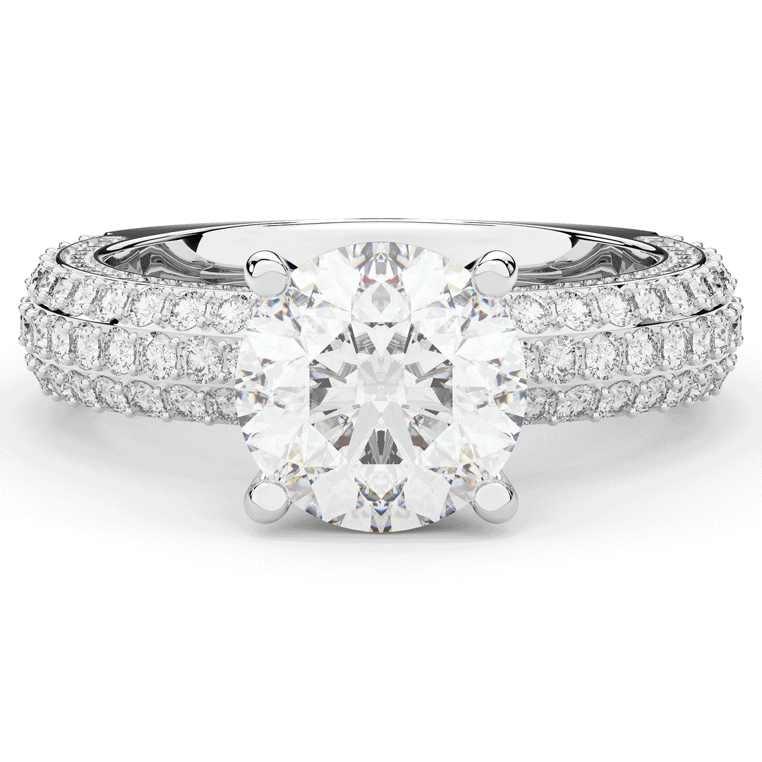4.80CT.TW ROUND LAB DIAMOND UNDERHALO ENGAGEMENT RING - Nazarelle