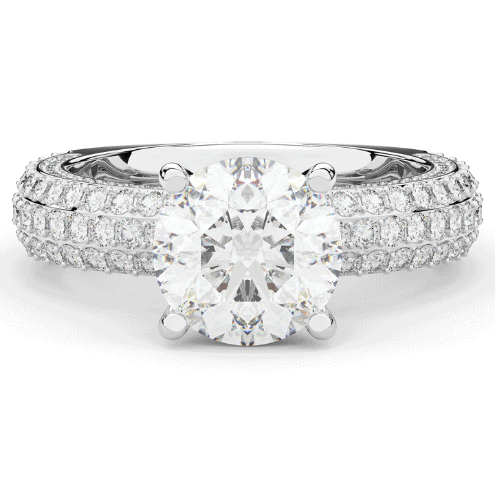 4.80CT.TW ROUND LAB DIAMOND UNDERHALO ENGAGEMENT RING - Nazarelle