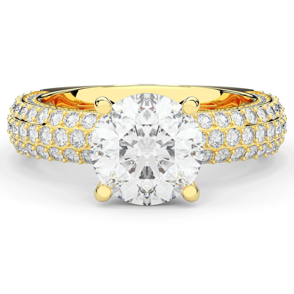 4.80CT.TW ROUND LAB DIAMOND UNDERHALO ENGAGEMENT RING - Nazarelle