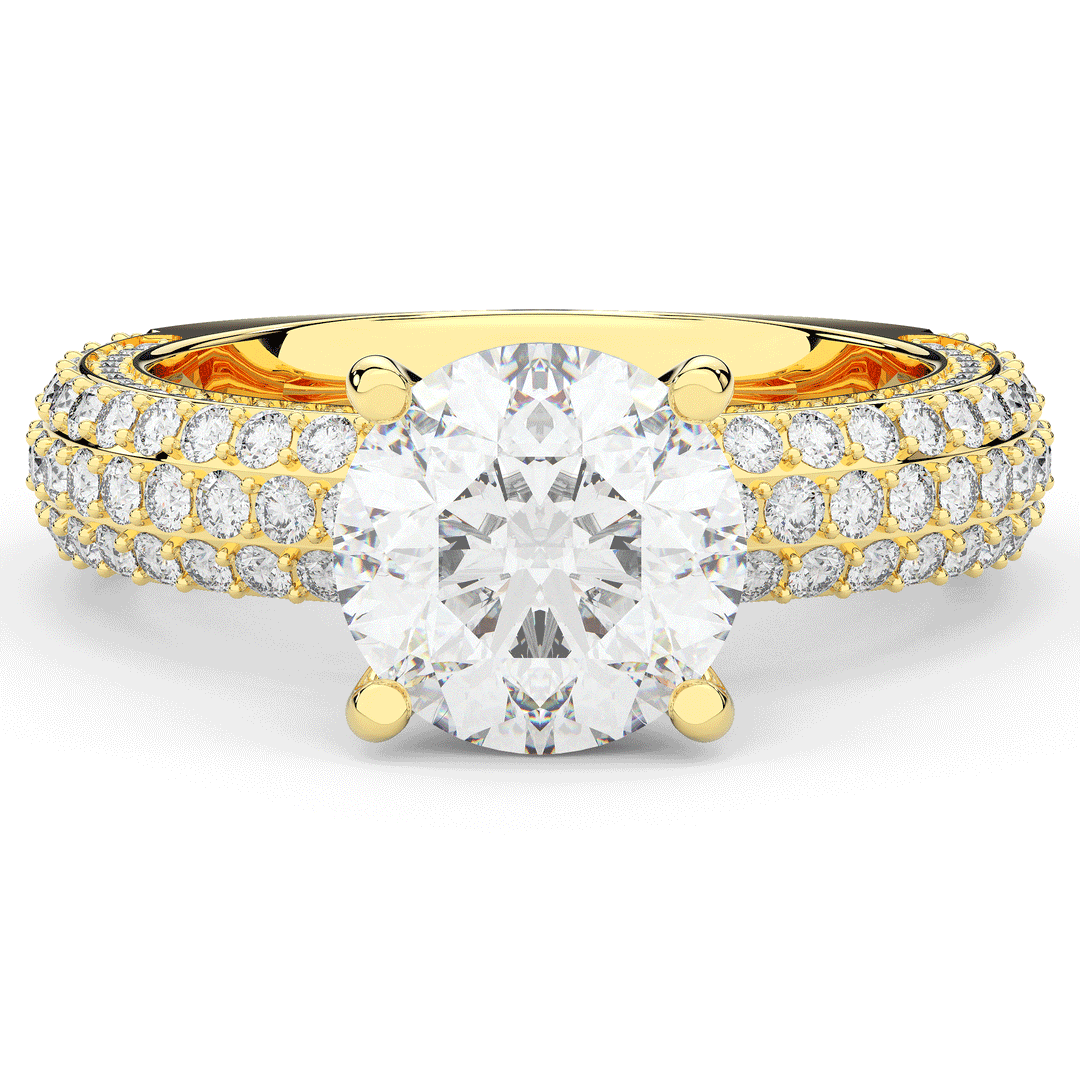 4.80CT.TW ROUND LAB DIAMOND UNDERHALO ENGAGEMENT RING - Nazarelle