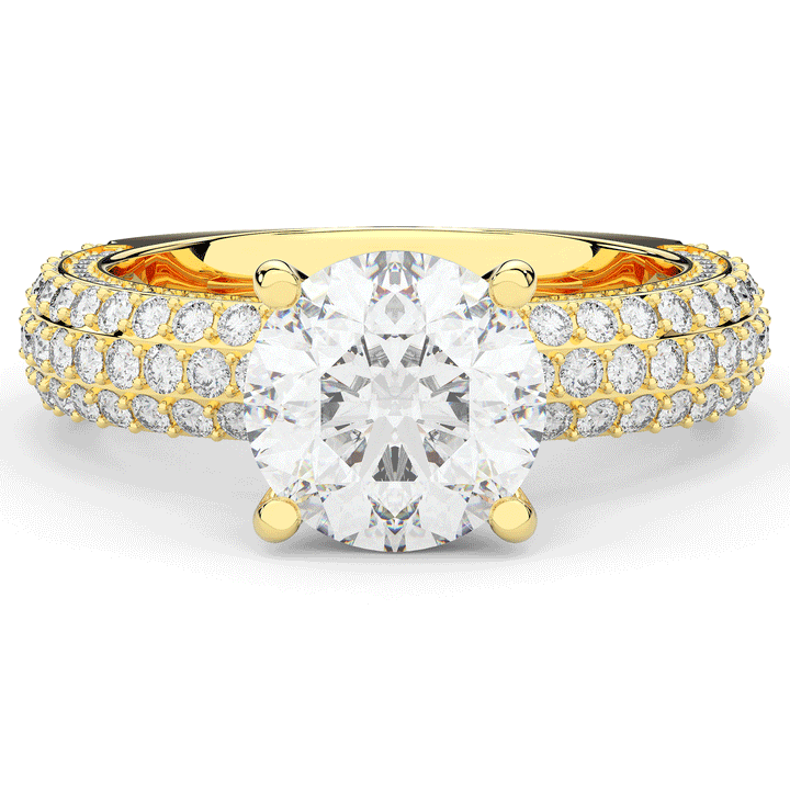 4.80CT.TW ROUND LAB DIAMOND UNDERHALO ENGAGEMENT RING - Nazarelle