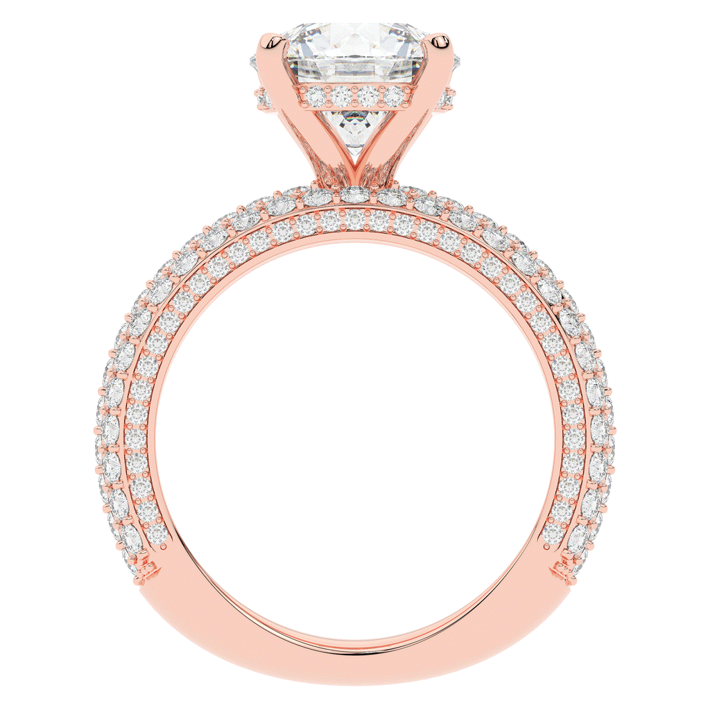 4.80CT.TW ROUND LAB DIAMOND UNDERHALO ENGAGEMENT RING - Nazarelle