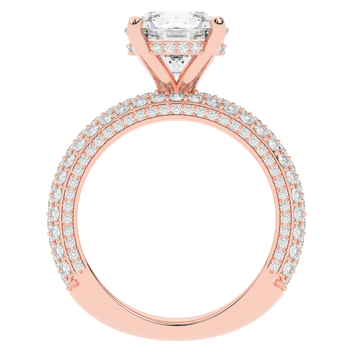 4.80CT.TW ROUND LAB DIAMOND UNDERHALO ENGAGEMENT RING - Nazarelle