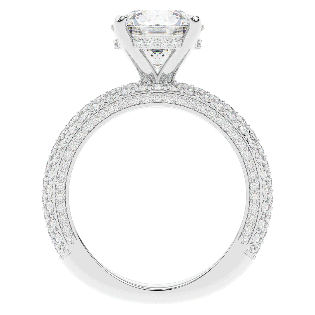4.80CT.TW ROUND LAB DIAMOND UNDERHALO ENGAGEMENT RING - Nazarelle