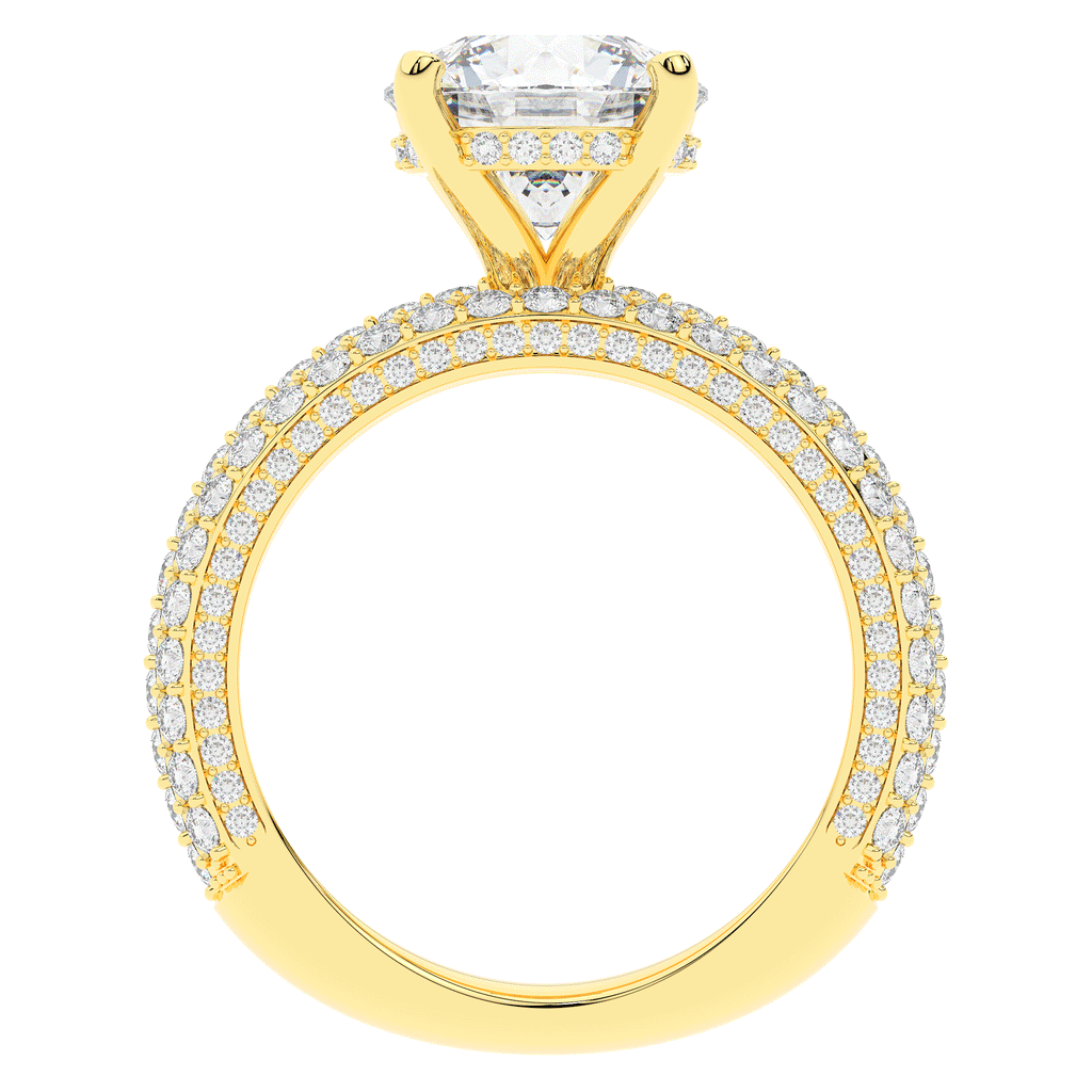 4.80CT.TW ROUND LAB DIAMOND UNDERHALO ENGAGEMENT RING - Nazarelle