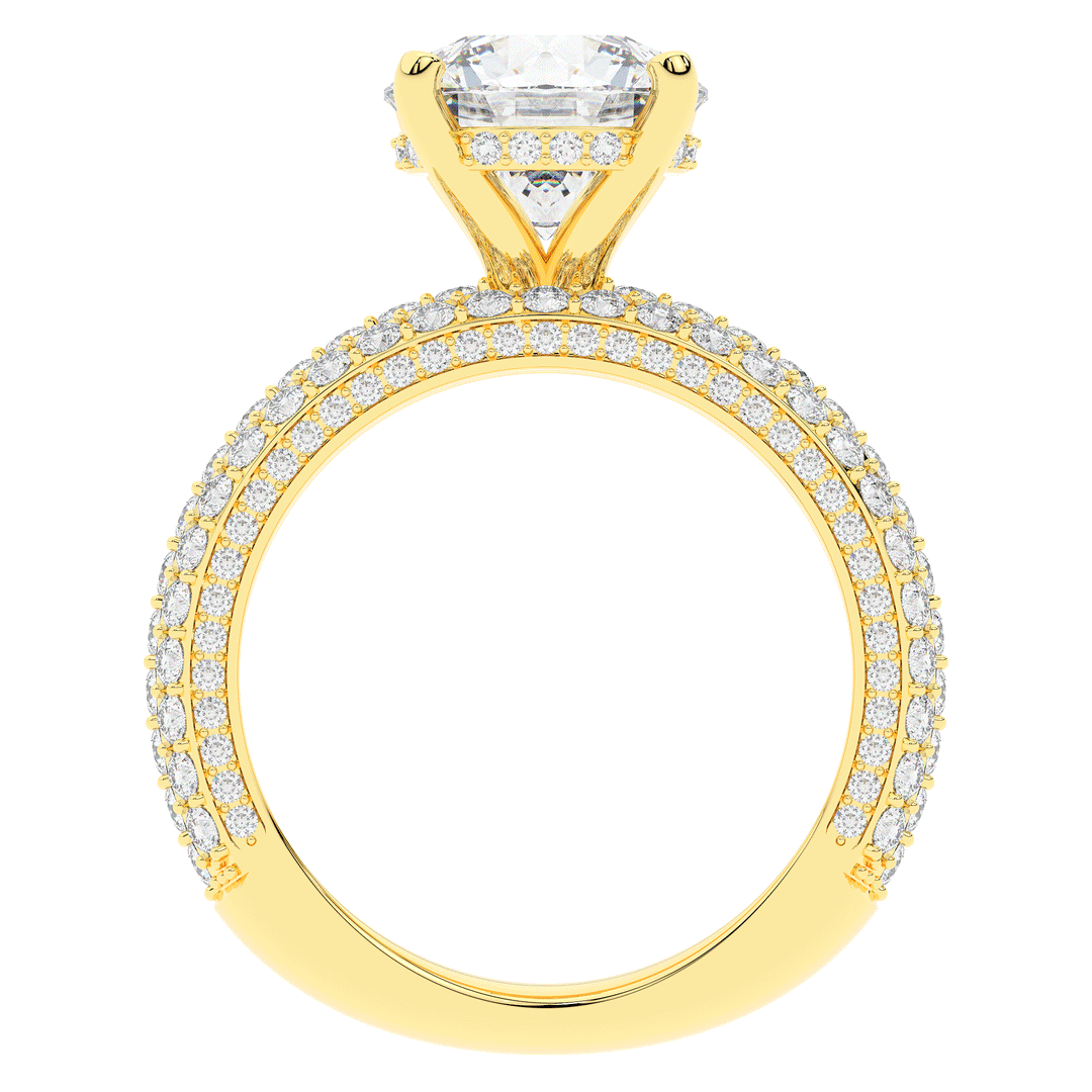 4.80CT.TW ROUND LAB DIAMOND UNDERHALO ENGAGEMENT RING - Nazarelle