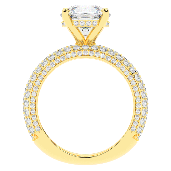 4.80CT.TW ROUND LAB DIAMOND UNDERHALO ENGAGEMENT RING - Nazarelle
