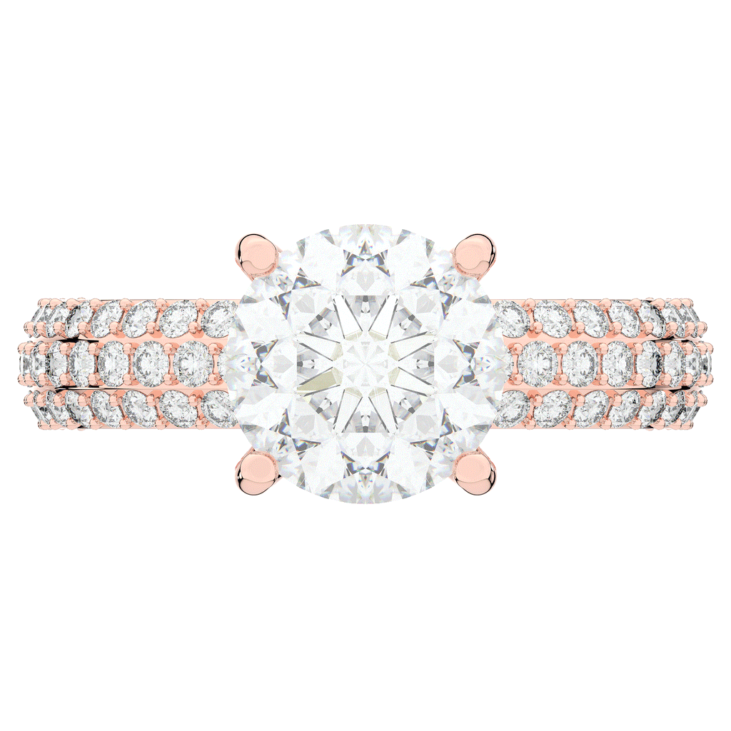 4.80CT.TW ROUND LAB DIAMOND UNDERHALO ENGAGEMENT RING - Nazarelle