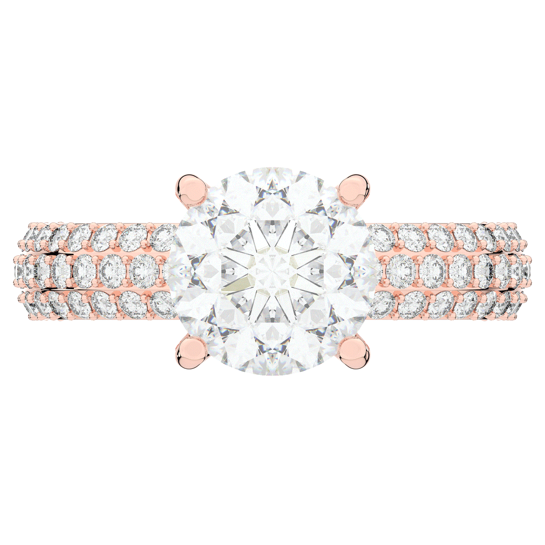 4.80CT.TW ROUND LAB DIAMOND UNDERHALO ENGAGEMENT RING - Nazarelle
