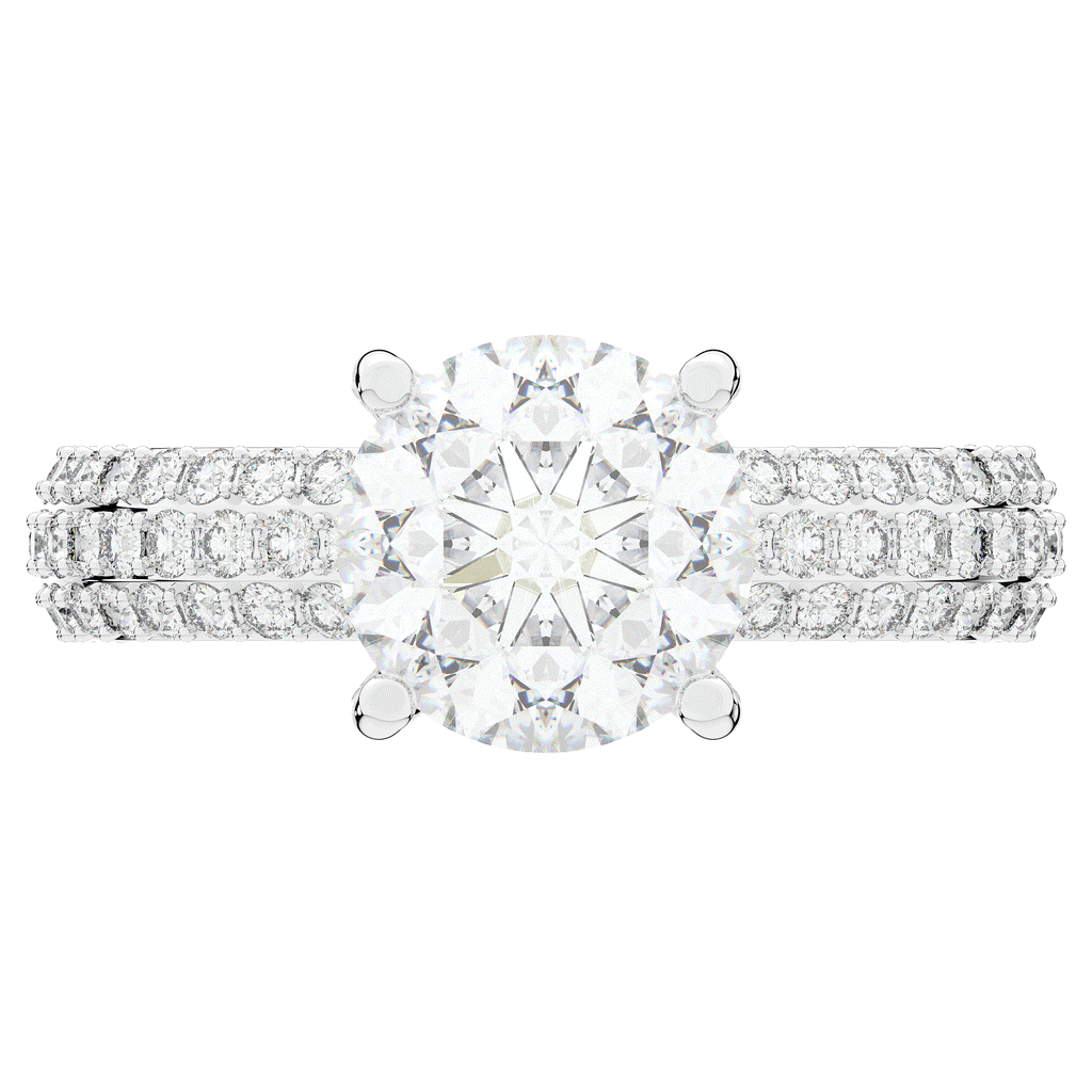 4.80CT.TW ROUND LAB DIAMOND UNDERHALO ENGAGEMENT RING - Nazarelle