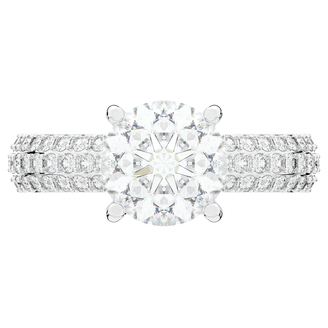 4.80CT.TW ROUND LAB DIAMOND UNDERHALO ENGAGEMENT RING - Nazarelle