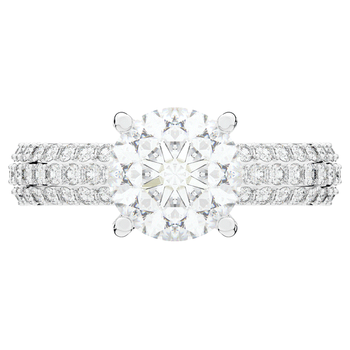4.80CT.TW ROUND LAB DIAMOND UNDERHALO ENGAGEMENT RING - Nazarelle