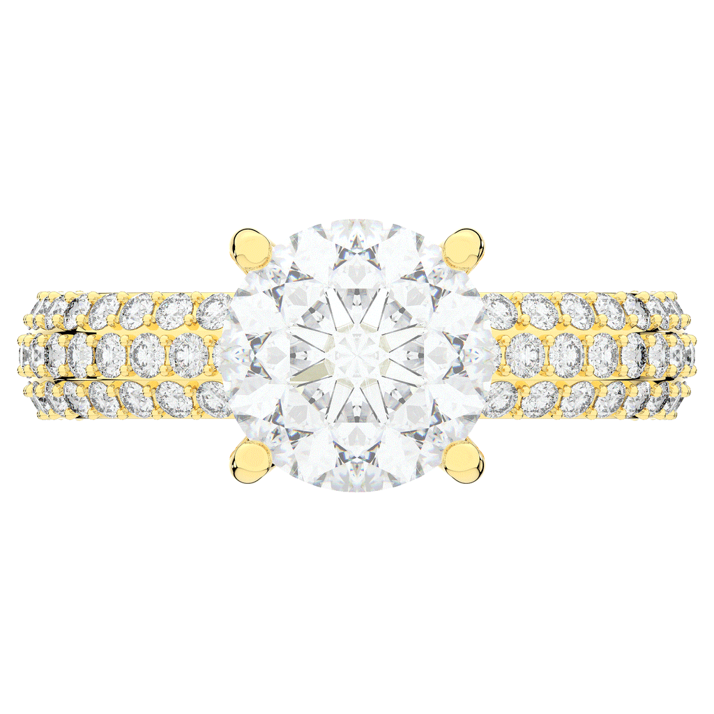 4.80CT.TW ROUND LAB DIAMOND UNDERHALO ENGAGEMENT RING - Nazarelle