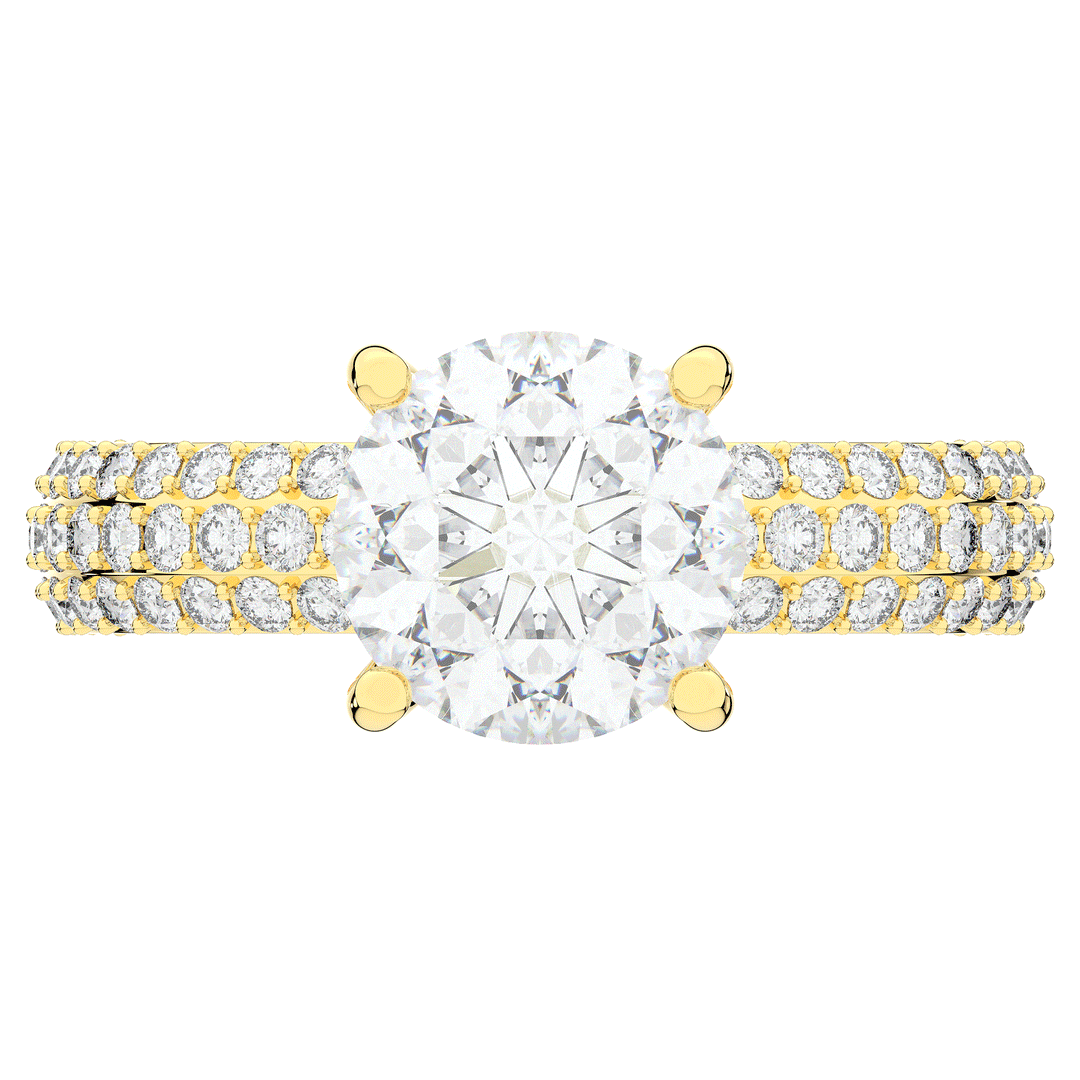 4.80CT.TW ROUND LAB DIAMOND UNDERHALO ENGAGEMENT RING - Nazarelle
