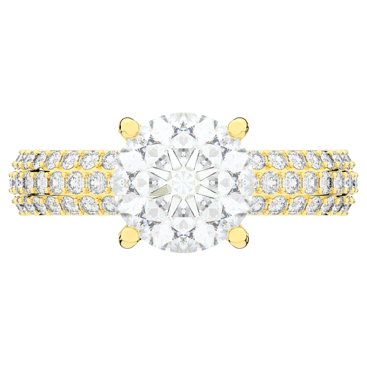 4.80CT.TW ROUND LAB DIAMOND UNDERHALO ENGAGEMENT RING - Nazarelle