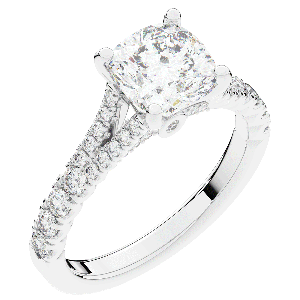 2.45CT.TW CUSHION LAB DIAMOND ENGAGEMENT RING - Nazarelle