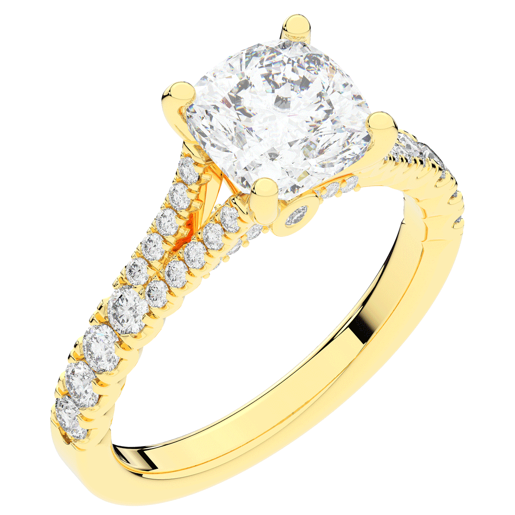 2.45CT.TW CUSHION LAB DIAMOND ENGAGEMENT RING - Nazarelle