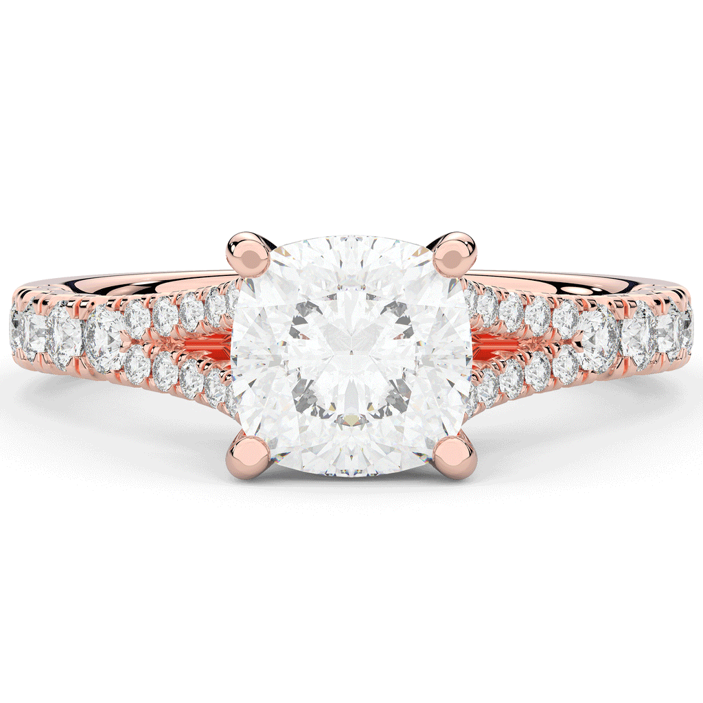 2.45CT.TW CUSHION LAB DIAMOND ENGAGEMENT RING - Nazarelle