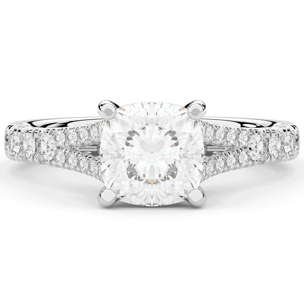 2.45CT.TW CUSHION LAB DIAMOND ENGAGEMENT RING - Nazarelle
