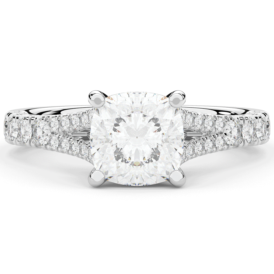 2.45CT.TW CUSHION LAB DIAMOND ENGAGEMENT RING - Nazarelle