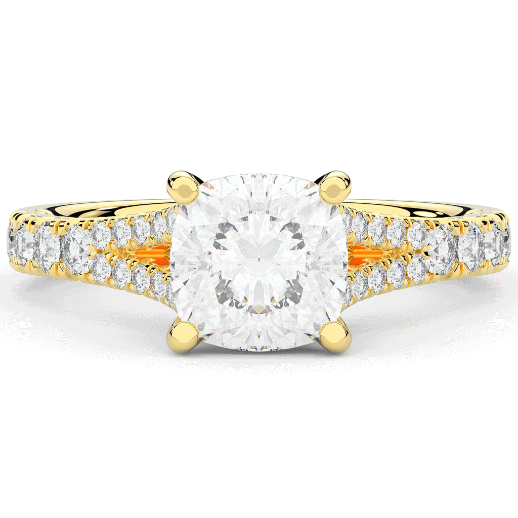 2.45CT.TW CUSHION LAB DIAMOND ENGAGEMENT RING - Nazarelle