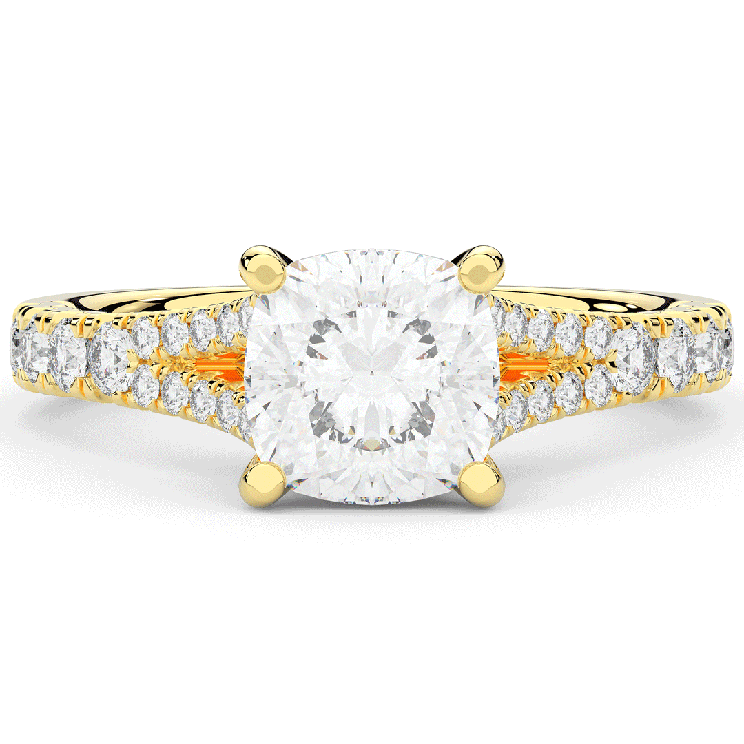 2.45CT.TW CUSHION LAB DIAMOND ENGAGEMENT RING - Nazarelle