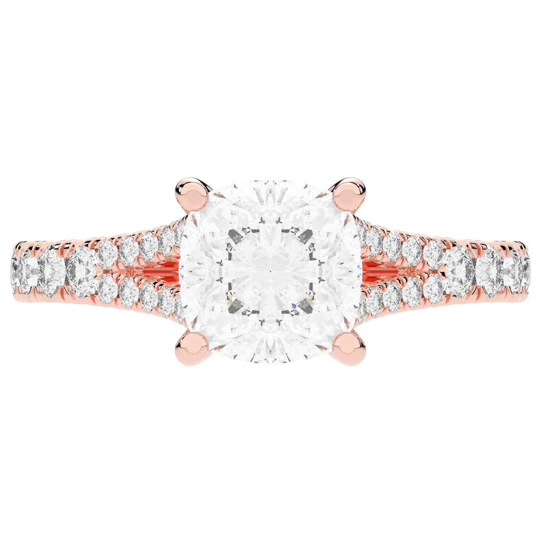 2.45CT.TW CUSHION LAB DIAMOND ENGAGEMENT RING - Nazarelle