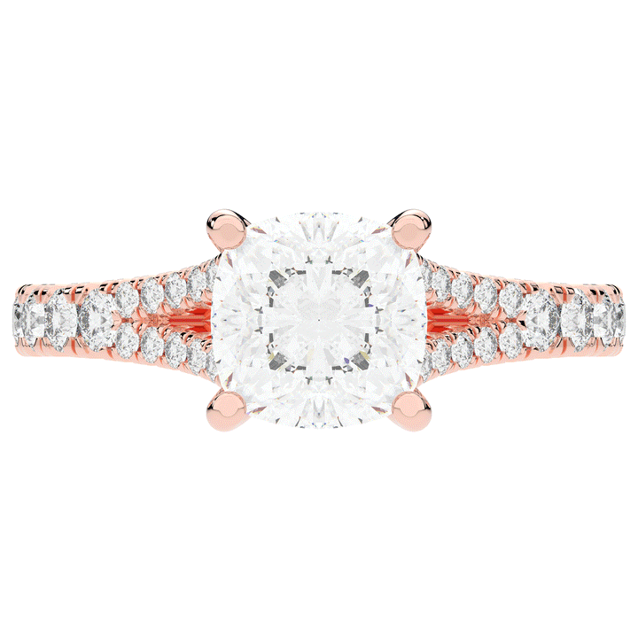 2.45CT.TW CUSHION LAB DIAMOND ENGAGEMENT RING - Nazarelle