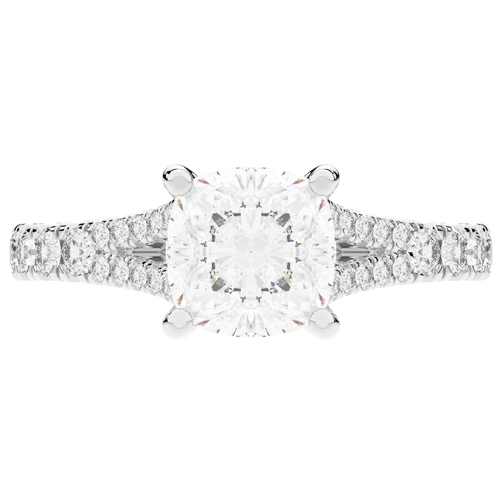 2.45CT.TW CUSHION LAB DIAMOND ENGAGEMENT RING - Nazarelle