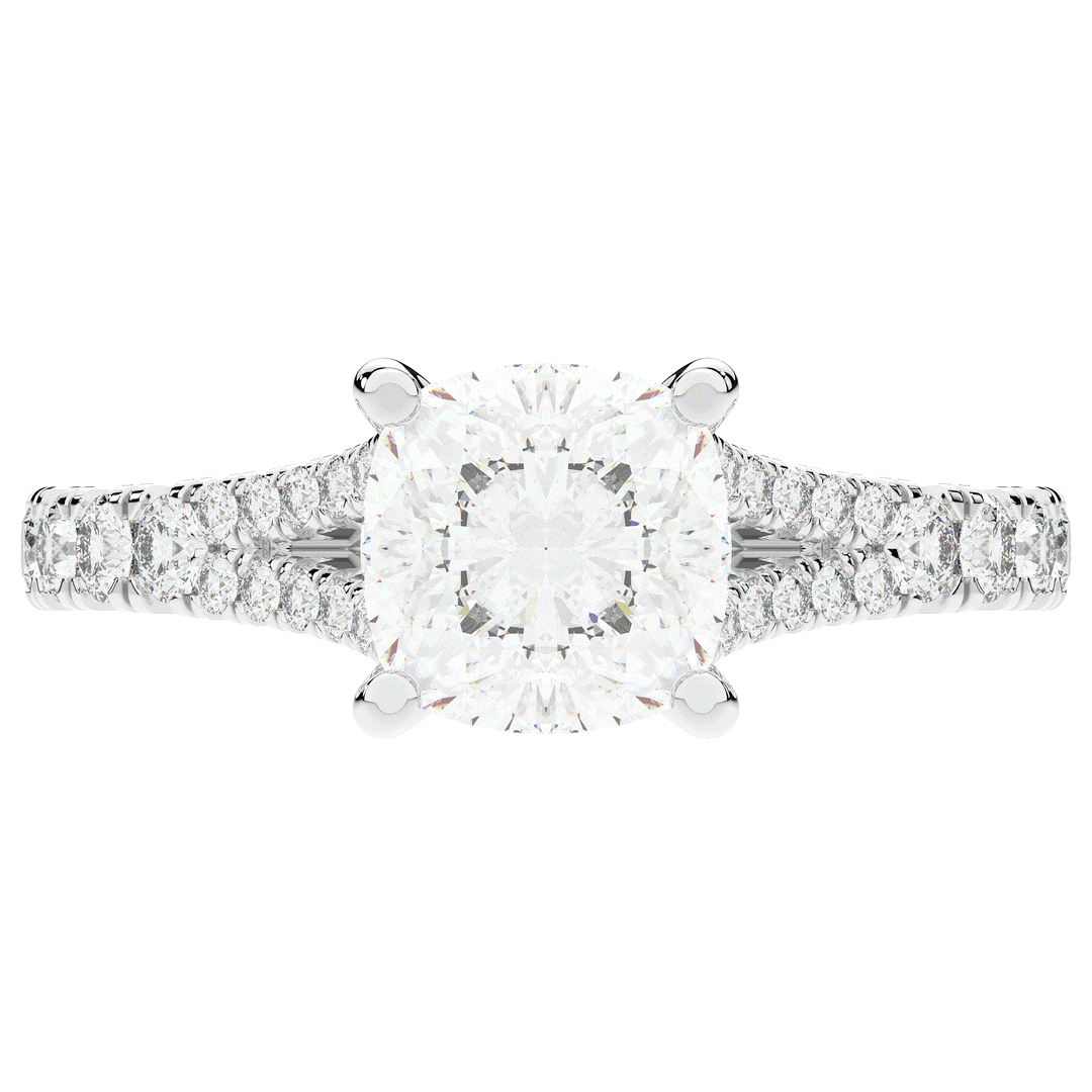 2.45CT.TW CUSHION LAB DIAMOND ENGAGEMENT RING - Nazarelle
