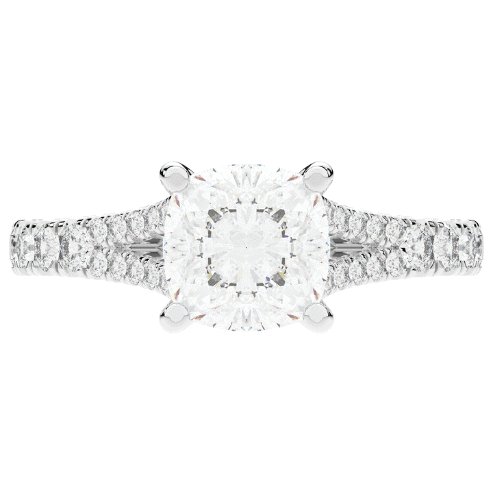 2.45CT.TW CUSHION LAB DIAMOND ENGAGEMENT RING - Nazarelle