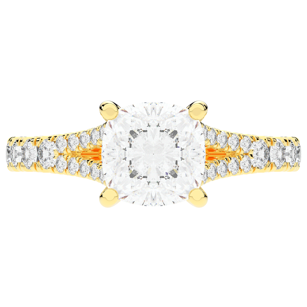 2.45CT.TW CUSHION LAB DIAMOND ENGAGEMENT RING - Nazarelle